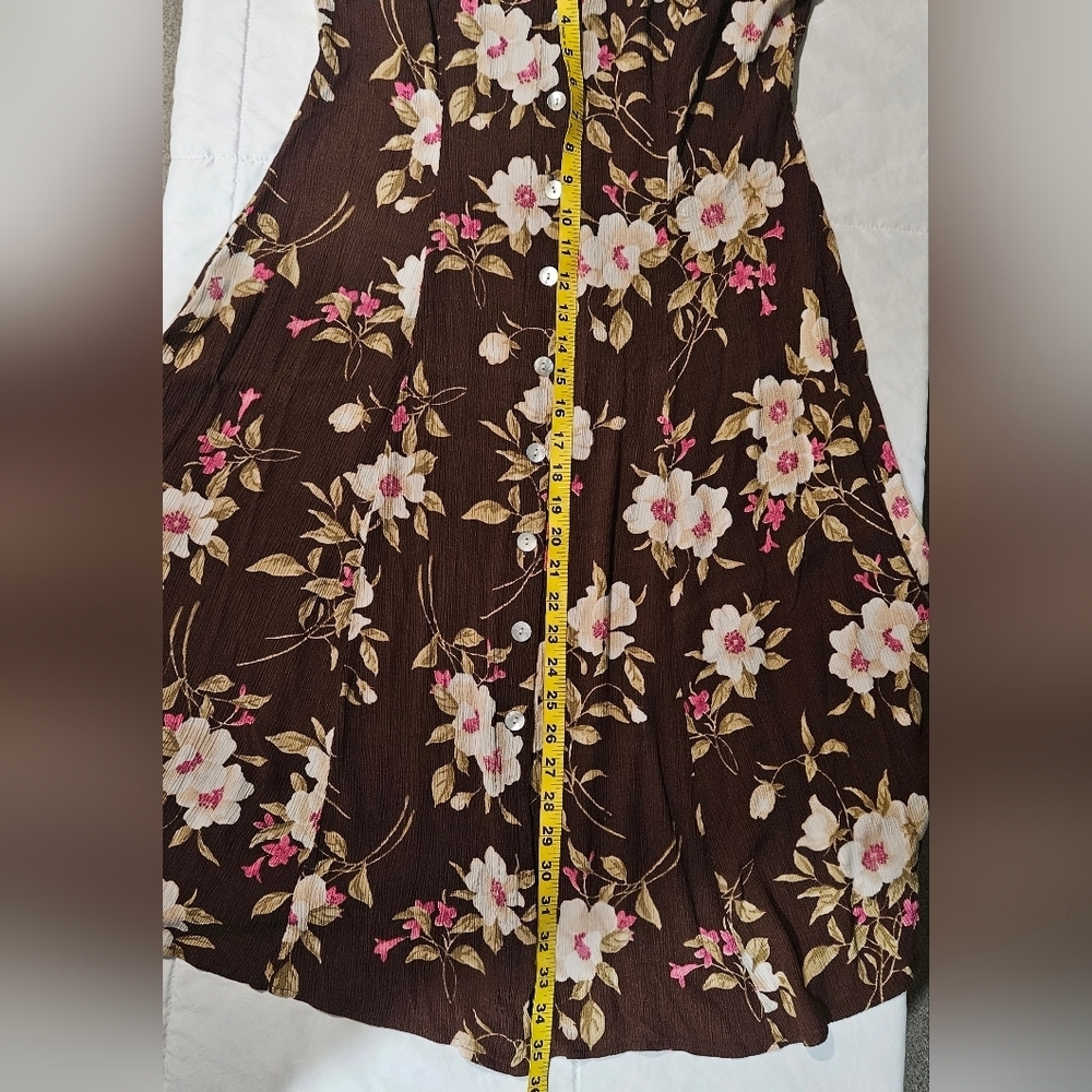 dressbarn floral dress 100% rayon size 8 petite - Picture 5 of 6
